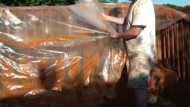 Staining Deck - Removing Plastic
