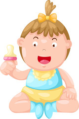 Vector illustration of baby girl 