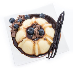 Vanilla Pudding isolated on white