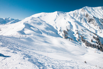 View to Ski resort in Adelboden, Berner Oberland, Switzerland