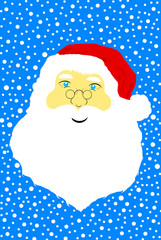 Face of Santa Claus with blue in background