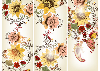 Set of floral backgrounds