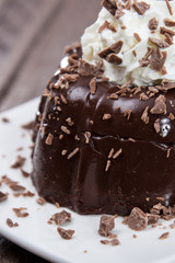Homemade Chocolate Pudding on a plate