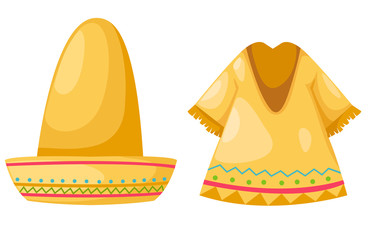 Shirt and hat isolated on white background vector