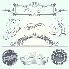 Vintage Elements for Wine List
