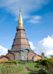 Fototapeta na wymiar Napametaneedol pagoda on top of mountain, Thailand