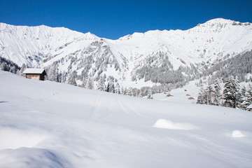 Winter landscape in Adelboden, Switzerland