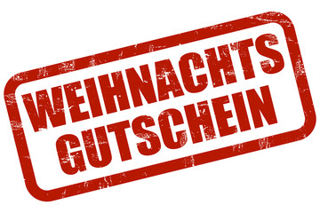 Grunge Stempel rot WEIHNACHTSGUTSCHEIN