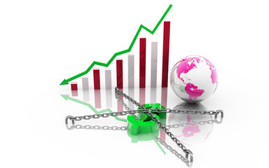 dollar with business graph