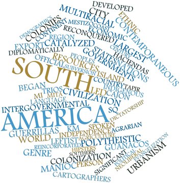 Word cloud for South America