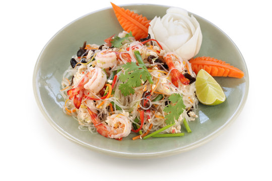 yam wun sen, thai mung bean noodle salad