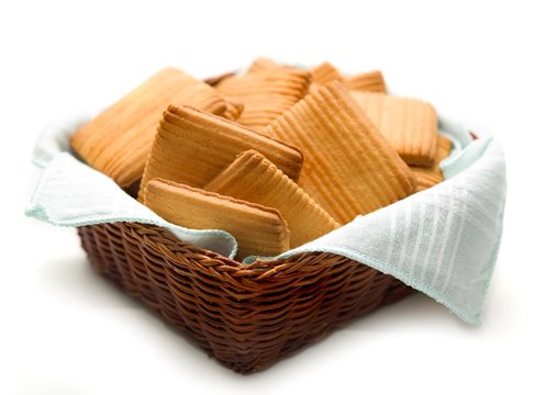 Cestino di biscotti secchi per la colazione
