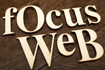 Wooden focus & Web words