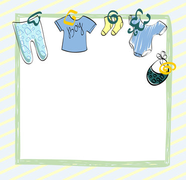 Cute scrapbook  for boy with baby elements.