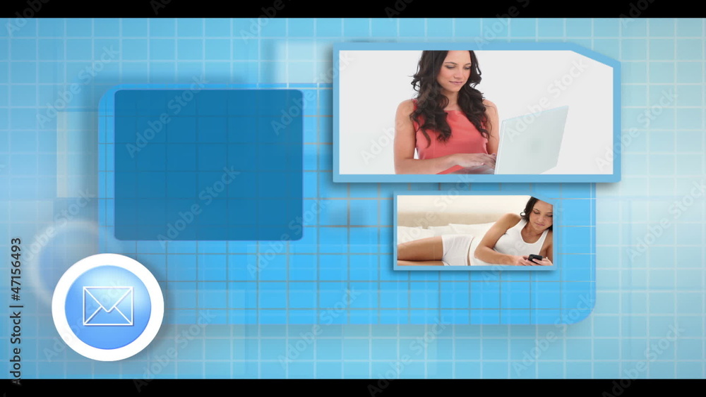 Poster electronic communication montage animation with video examples