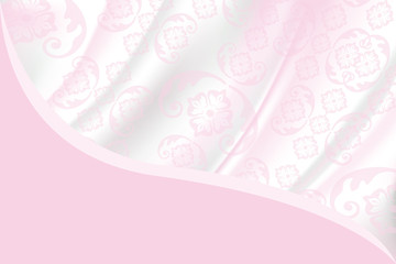 Fototapeta na wymiar Szablon karty z motywem tkaniny w jasnym kolorze różowym