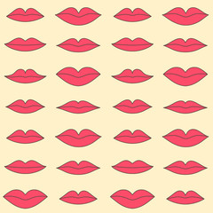 Stylish pattern with lips. Vector illustration
