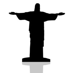 statue of Christ the redeemer in Rio de Janeiro vector