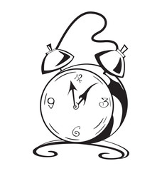 Black and white contour clock vector