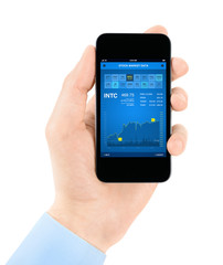 Stock exchange application on smartphone