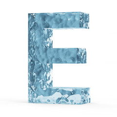 Water Alphabet isolated on white background (Letter E)