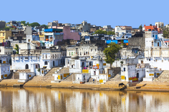 View of the City of Pushkar, Rajasthan, India.