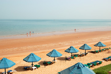 The beach of luxury hotel, Ras Al Khaimah, UAE - 47160636