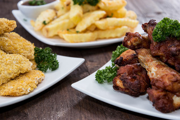 Chicken Pieces and French Fries