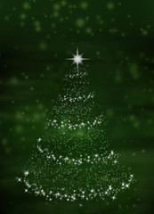 christmas tree on green background