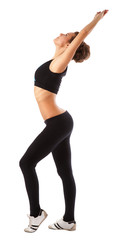 Obraz na płótnie Canvas Girl doing exercise, stretching