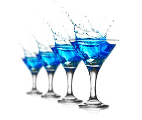 Blue curacao cocktail with splash