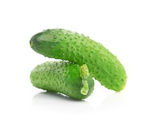green cucumbers  isolated on white background