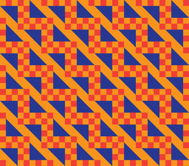 Orange Zig Zag Checkered