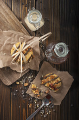 Top view of peanut biscuits