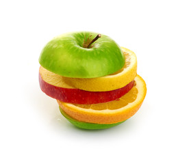 Mixed Fruit isolated on white background
