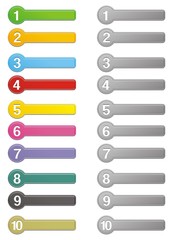 10 step colorful buttons