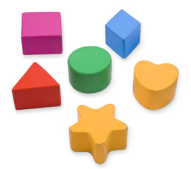 Wooden color blocks and shapes