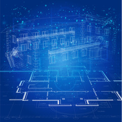 Urban Blueprint (vector). Architectural background