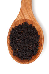 tea on wooden spoon