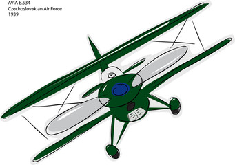 Avia B.534 Biplane Sketch © theblackrhino