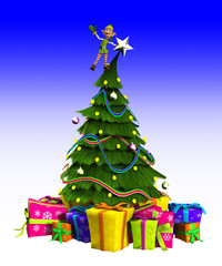 Elf On Christmas Tree