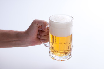 beer poured into a jug