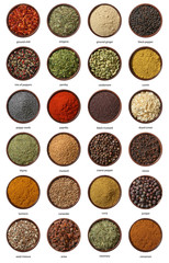 Different spices isolated on white background. Large Image - 47170218