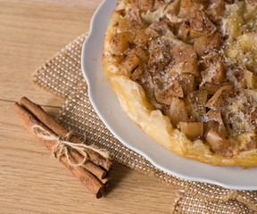 Apple pie with cinnamon