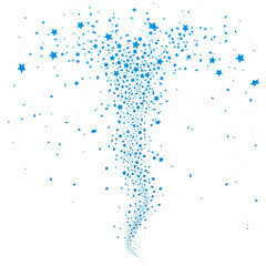 Fontäne, Schweif, Sterne, Sternchen, abstrakt, Blau, Form