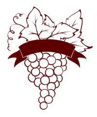Bunch of grapes with ribbon