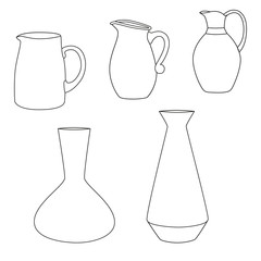 Set of jugs. Vector illustration