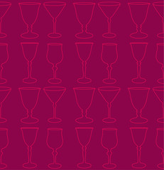 Wine glasses seamless pattern. Vector illustration