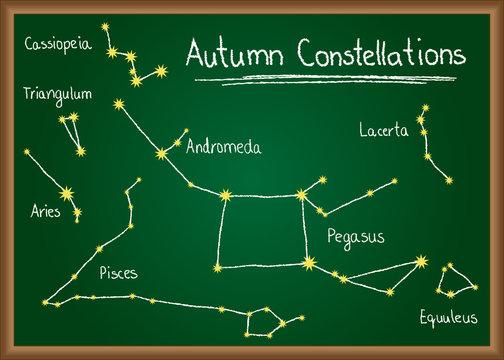 Autumn Constellations on chalkboard