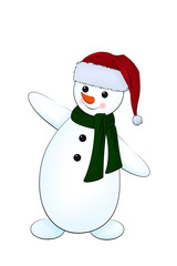 Schneemann mit Weihnachtsmannmütze